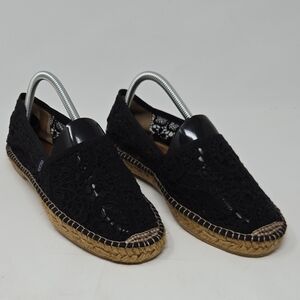 VISCATA Black Lace Espadrille Flats